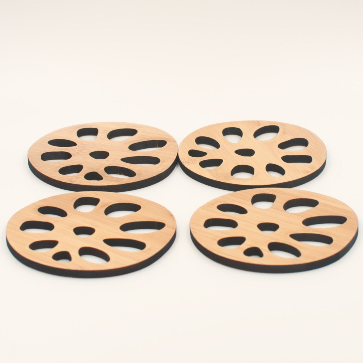 Bamboo Lotus Ring Coaster - set of 4