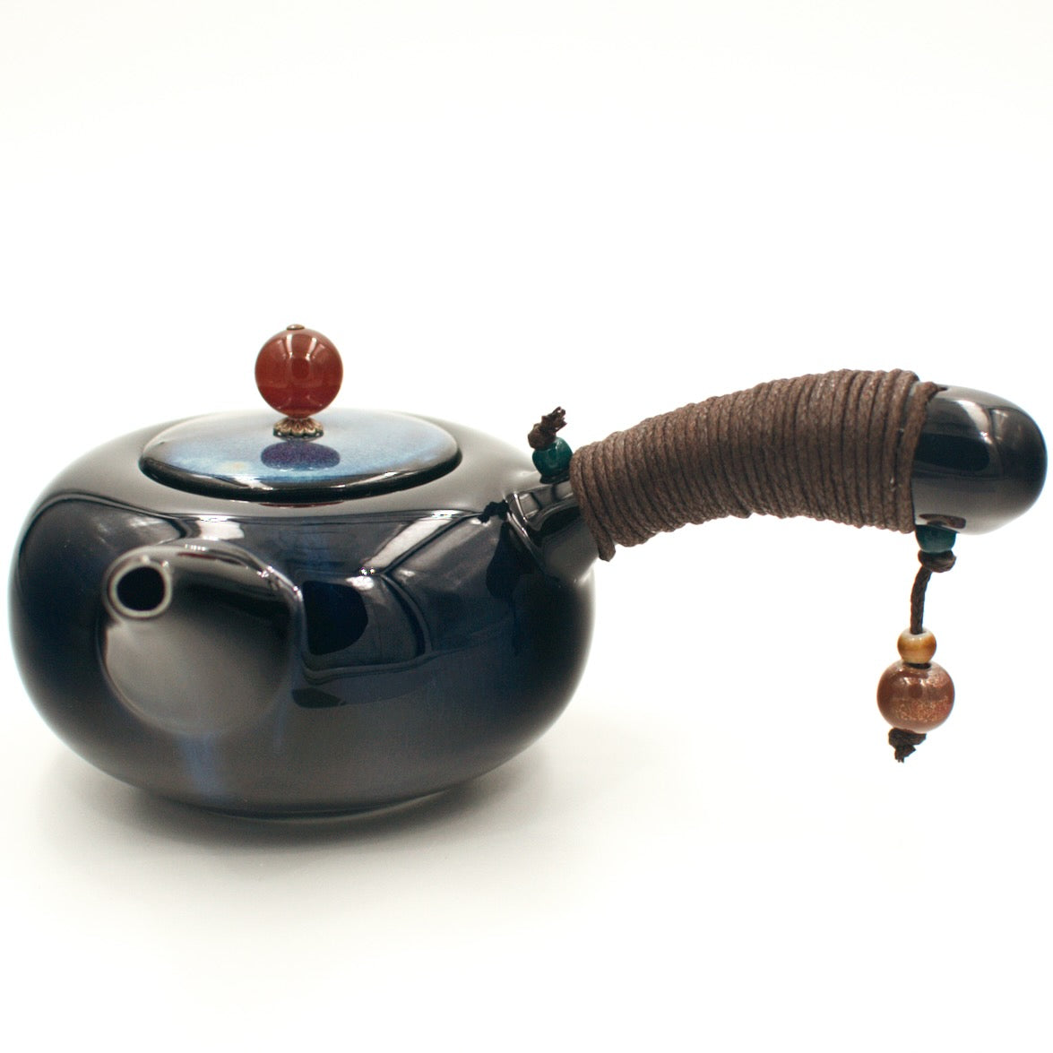 Dark Blue Side-Handle Gong-Fu Tea Pot