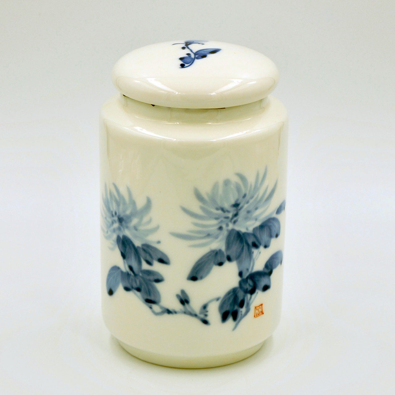 Chrysanthemum Tea Canister front view
