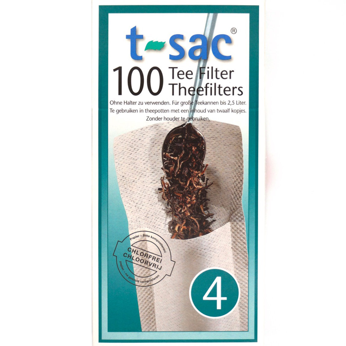 T-sac paper tea filter bags size 4 front view