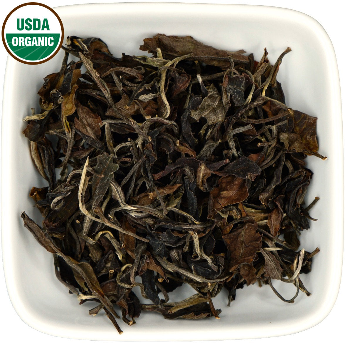 Organic Colombian White Tea dry leaf view