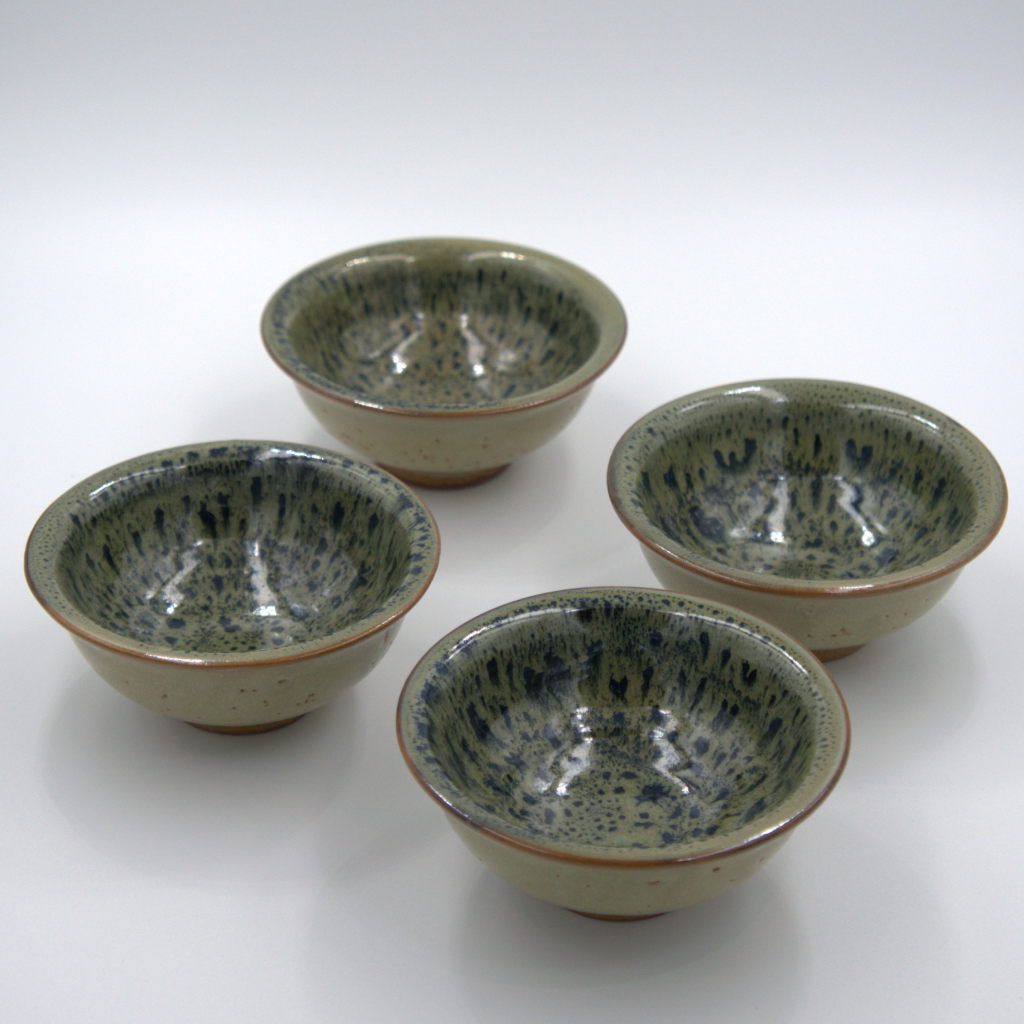 Green Glazed Yixing Cups view of four cups