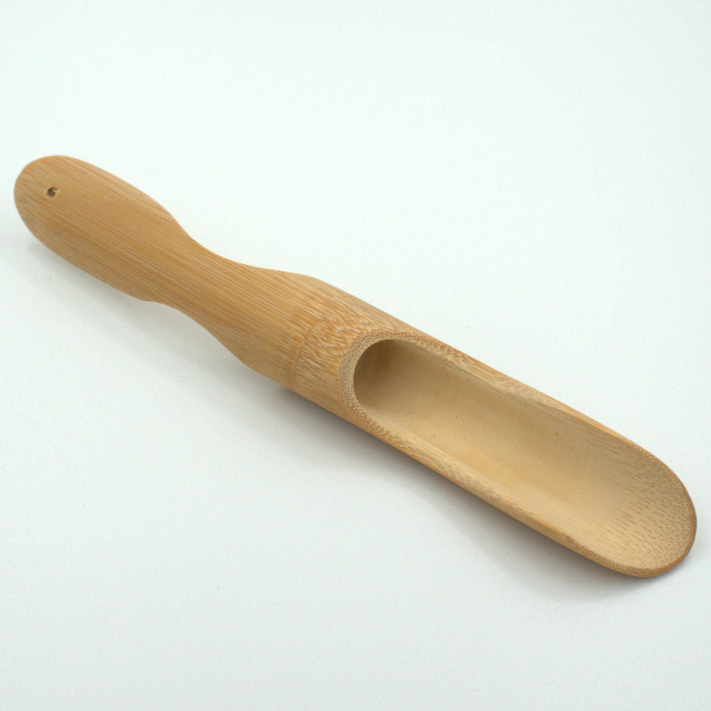 Polished Bamboo Tea Scoop side view